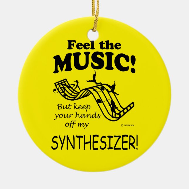 Synthesizer känner musiken julgransprydnad keramik (Framsidan)