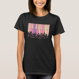 Synthesizer och Treble Clef Tangentbord T Shirt
