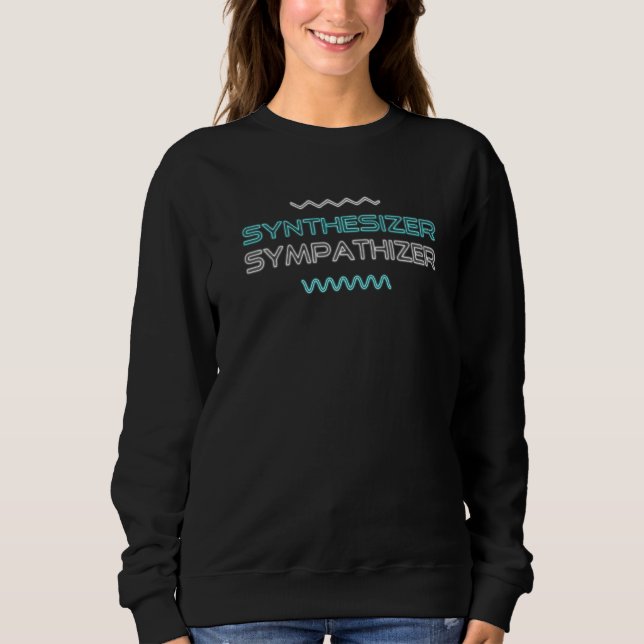 Synthesizer Sympathizer 80s Synthwave Modular Synt T Shirt (Framsida)