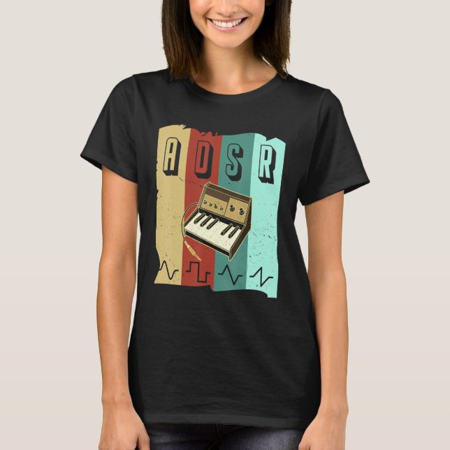 Synthesizer Synth Keyboard Electronic Musicians Mo T Shirt (Framsida)