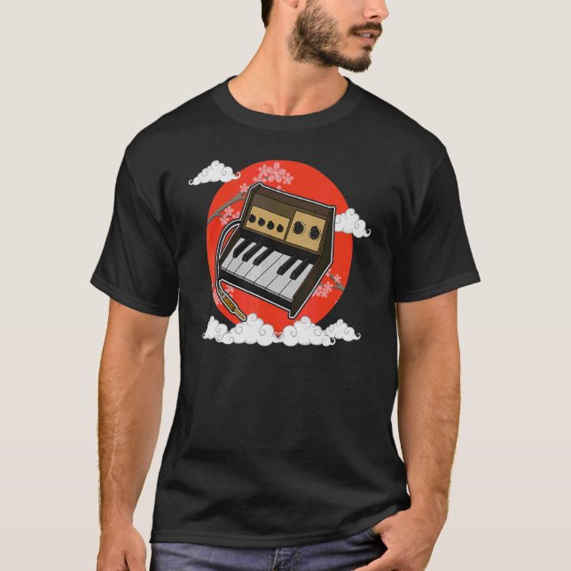 Synthesizer Synth Tangentbord Electronic Musician  T Shirt (Framsida)