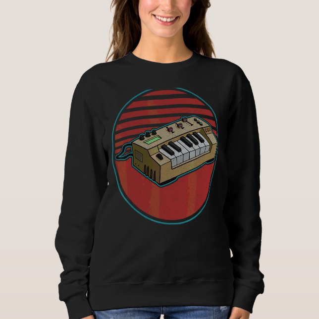 Synthesizer Synth Tangentbord Electronic Musician  T Shirt (Framsida)