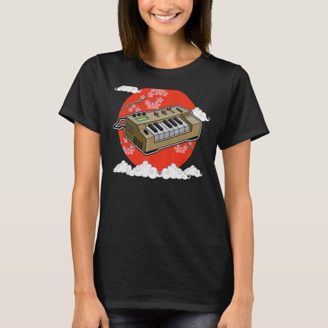 Synthesizer Synth Tangentbord Electronic Musician  T Shirt (Framsida)