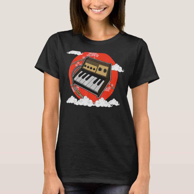 Synthesizer Synth Tangentbord Electronic Musician  T Shirt (Framsida)