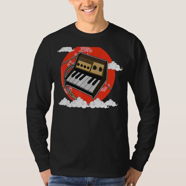 Synthesizer Synth Tangentbord Electronic Musician  T Shirt (Framsida)