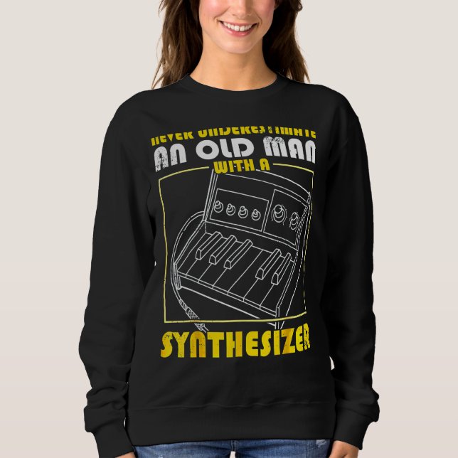 Synthesizer Synth Tangentbord Electronic Musician  T Shirt (Framsida)