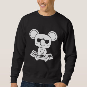 Synthesizer Tangentbord Instrument Koala som Tange Lång Ärmad Tröja