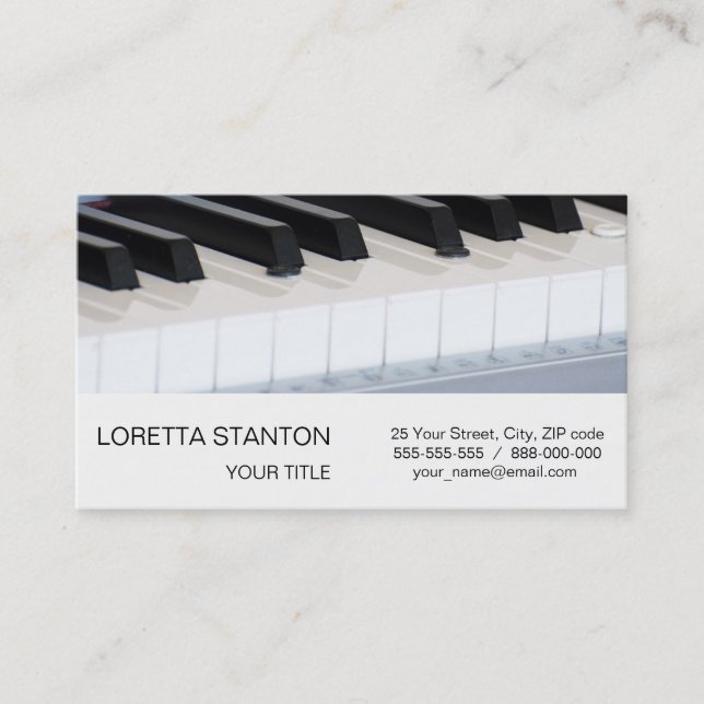 Synthesizer tangentbord visitkort (Framsida)