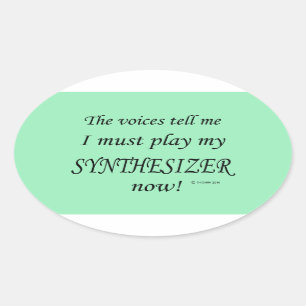 Synthesizer Voices Säg must play Oval Sticker Ovalt Klistermärke