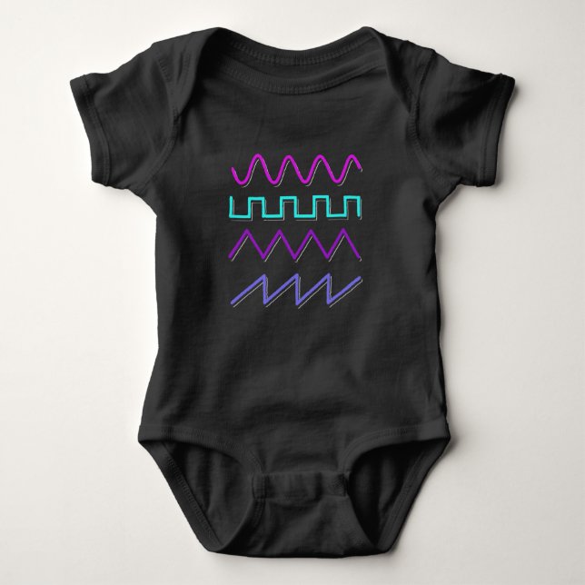 Synthesizer Waveform Synth Rave Analog Music T Shirt (Framsida)