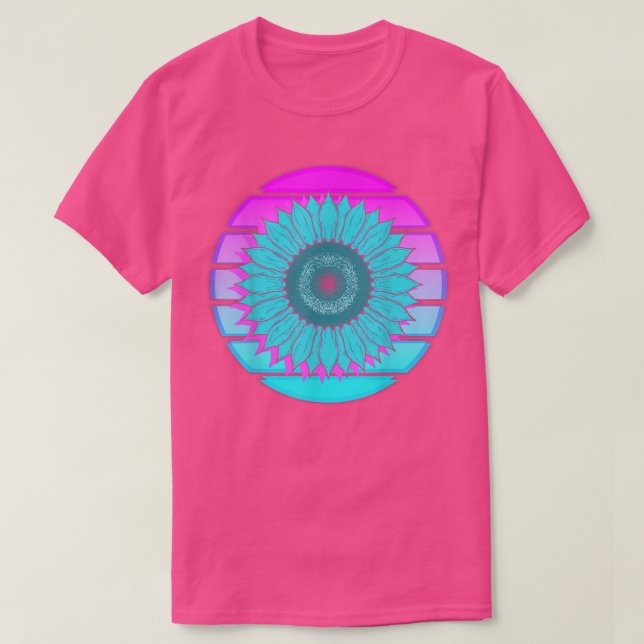 Synthwave 80s Art Vaporwave Flower Blossom Retro S T Shirt (Design framsida)