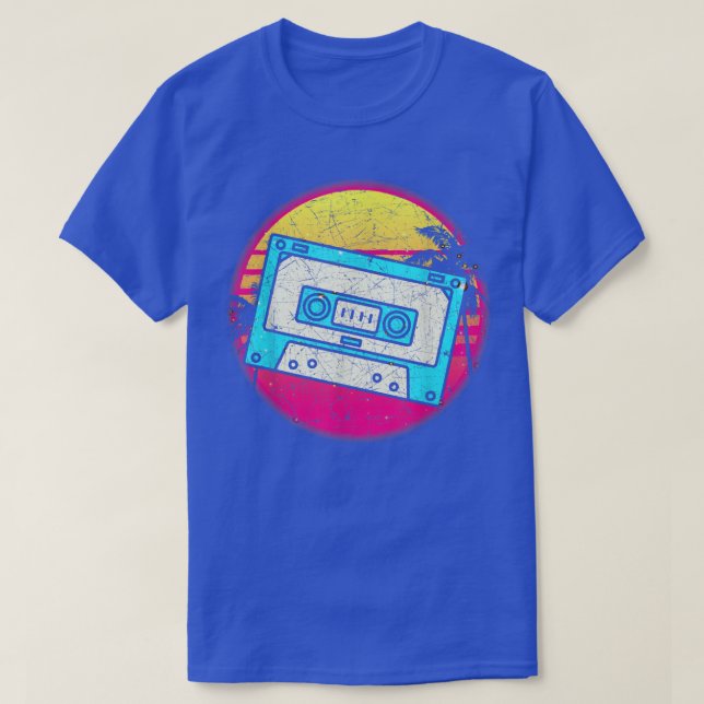 Synthwave 80s Music Älskare Retro Cassette Vaporwa T Shirt (Design framsida)