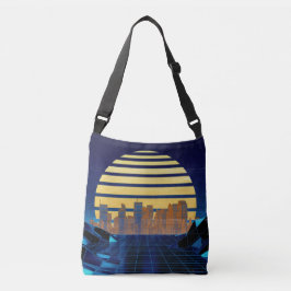 Synthwave Blue Crossbody Bag Axelväska