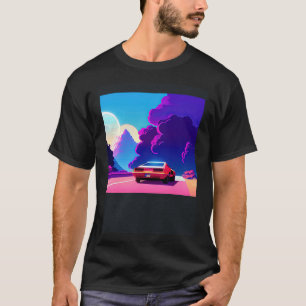 Synthwave car out retrowave futuresynth sci fi t shirt