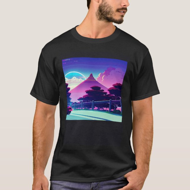 Synthwave car out retrowave futuresynth sci fi t shirt (Framsida)