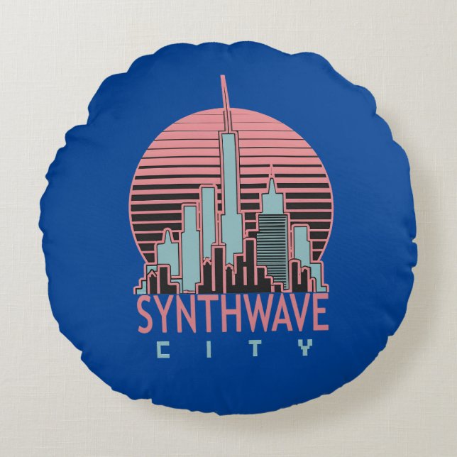 Synthwave City Dekorativ kudde (Framsidan)