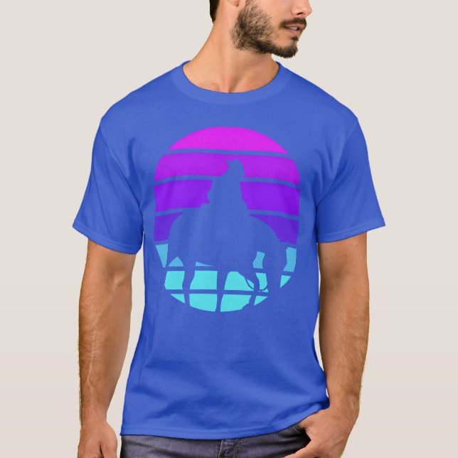 Synthwave Cowboy Horse Wrangler Gift-flicka T Shirt (Framsida)