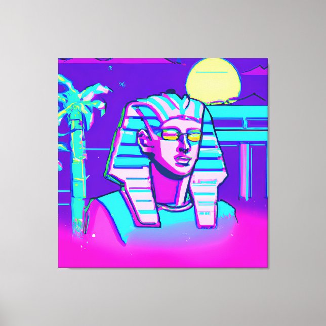 Synthwave Farao Canvastryck (Framsida)