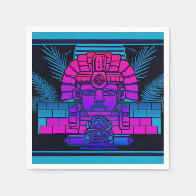 Synthwave Farao Pappersservett (Framsidan)