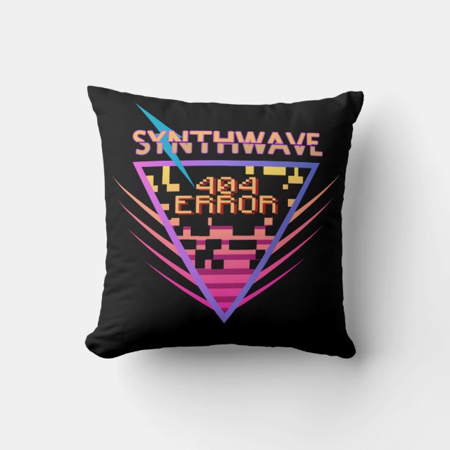 Synthwave Fel 404 Kudde (Framsida)