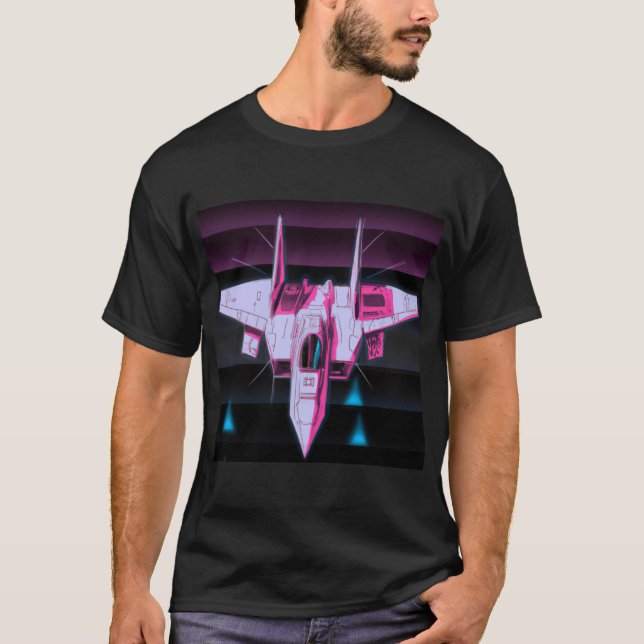 Synthwave Fighter Jet Tee (Framsida)
