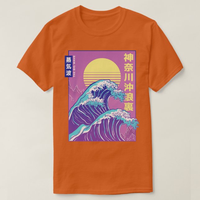 Synthwave för Underbar våg för japansk våg T Shirt (Design framsida)