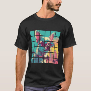 Synthwave Graphic-Coola för Funny Chihuahua Hund T Shirt