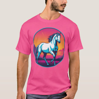 Synthwave Horse-familjen T Shirt