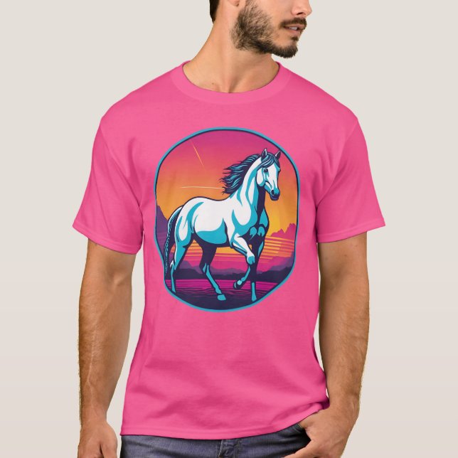 Synthwave Horse-familjen T Shirt (Framsida)