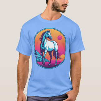 Synthwave Horse Girl T Shirt