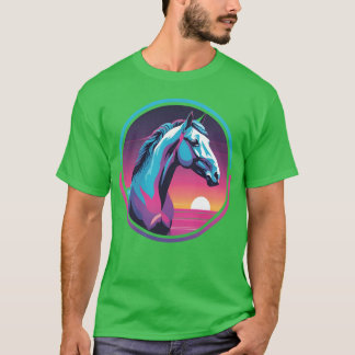 Synthwave Horse T Shirt
