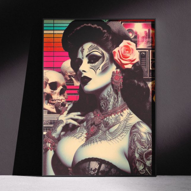 Synthwave Kuslig Pinup-docka Poster (Skapare uppladdad)