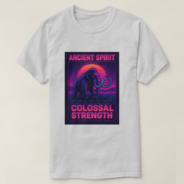 "Synthwave Mammoth T-Shirt | Ancient Spirit Coloss (Design framsida)