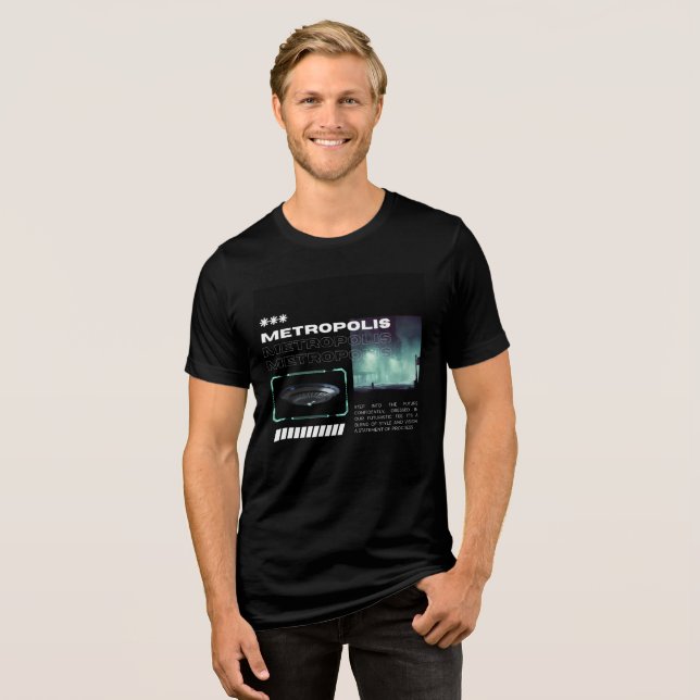 Synthwave Metropolis - Electropop Tangentbord T Shirt (Framsida Full)