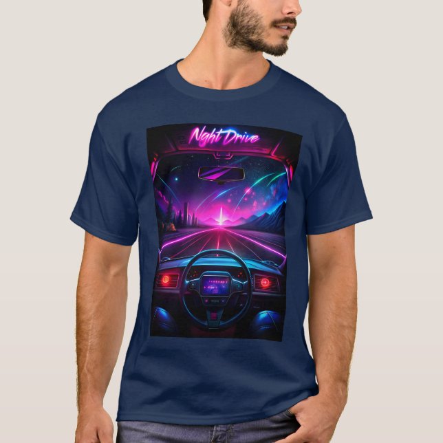 Synthwave "Nattenhet" T Shirt (Framsida)