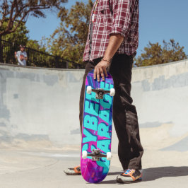 Synthwave Neon Bil Cyberpunk Garage Outrun Mini Skateboard Bräda 18,5 Cm