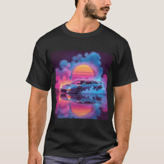 Synthwave Neon-bildsgrafik Tee