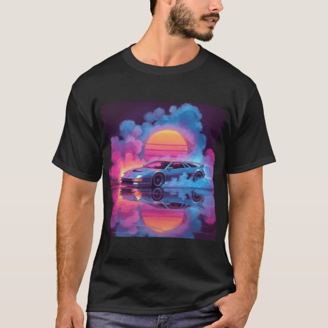 Synthwave Neon-bildsgrafik Tee (Framsida)