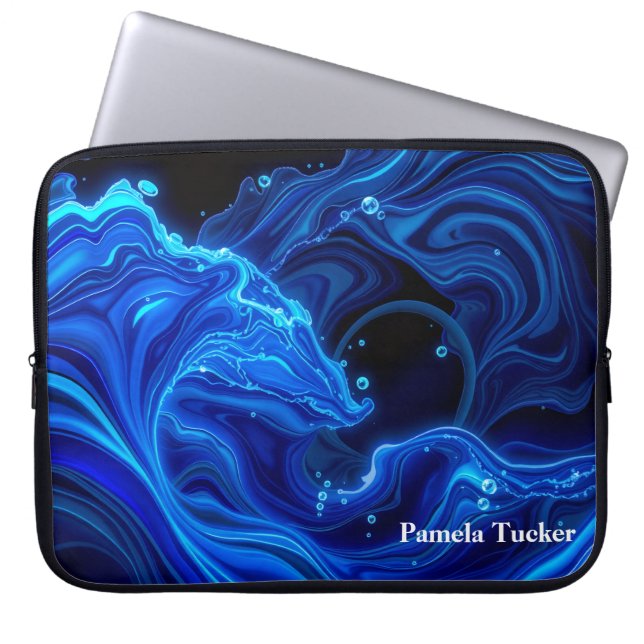 Synthwave Neon Wave Estetik Stor Laptop Fodral (Framsidan)