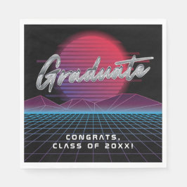 Synthwave New Wave Grad Party i coola Retro 80 Pappersservett