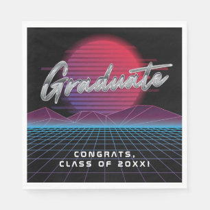 Synthwave New Wave Grad Party i coola Retro 80 Pappersservett