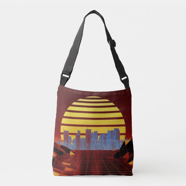 Synthwave Orange Crossbody Bag Axelväska (Framsida)