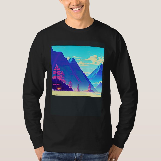 Synthwave outrun retrowave futuresynth sci fi  12 t shirt (Framsida)