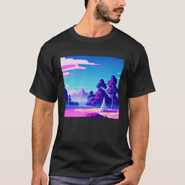 Synthwave outrun retrowave futuresynth sci fi 13 t shirt (Framsida)