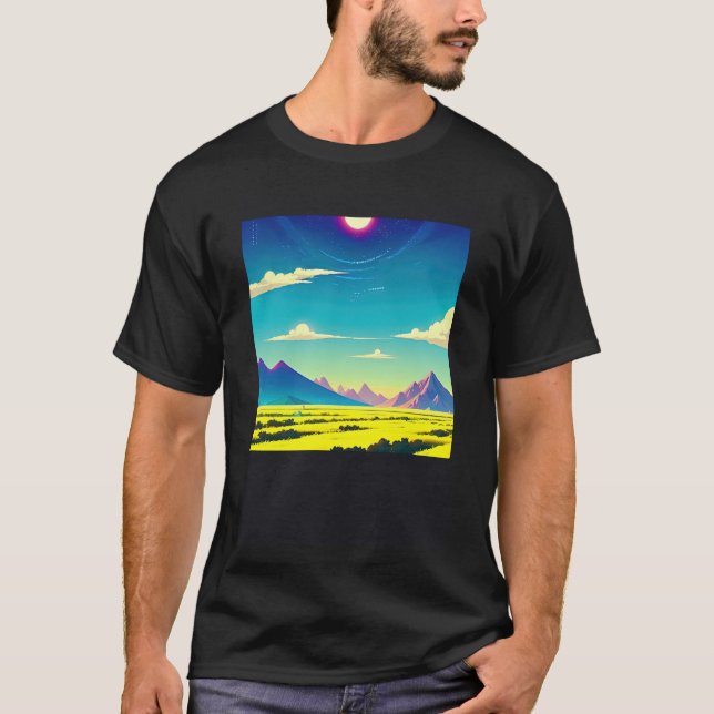 Synthwave outrun retrowave futuresynth sci fi 15 t shirt (Framsida)