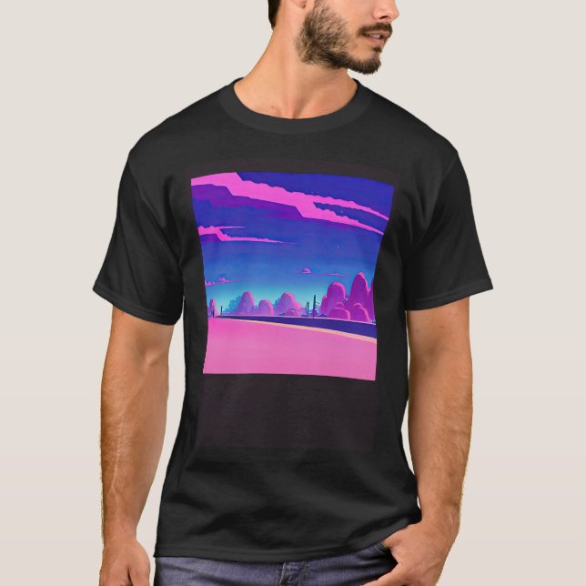 Synthwave outrun retrowave futuresynth sci fi  20 t shirt (Framsida)
