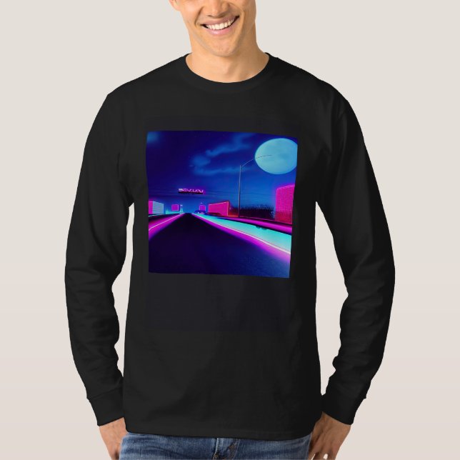 Synthwave outrun retrowave futuresynth sci-fi  26 t shirt (Framsida)