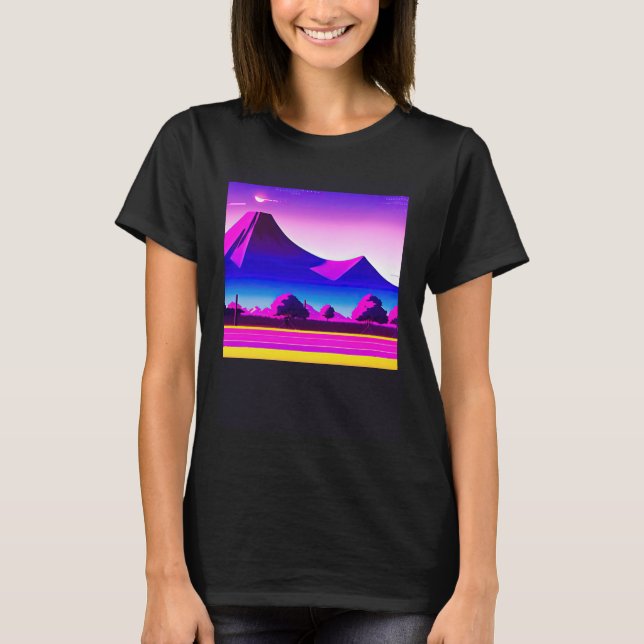 Synthwave outrun retrowave futuresynth sci fi 28 t shirt (Framsida)