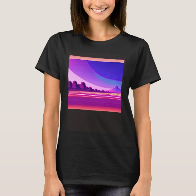 Synthwave outrun retrowave futuresynth sci fi 31 t shirt (Framsida)