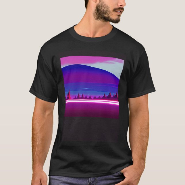 Synthwave outrun retrowave futuresynth sci fi 49 t shirt (Framsida)